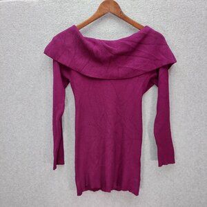 White House Black Market Women's Cowl Neck Knit Sweater Bow at closure on back